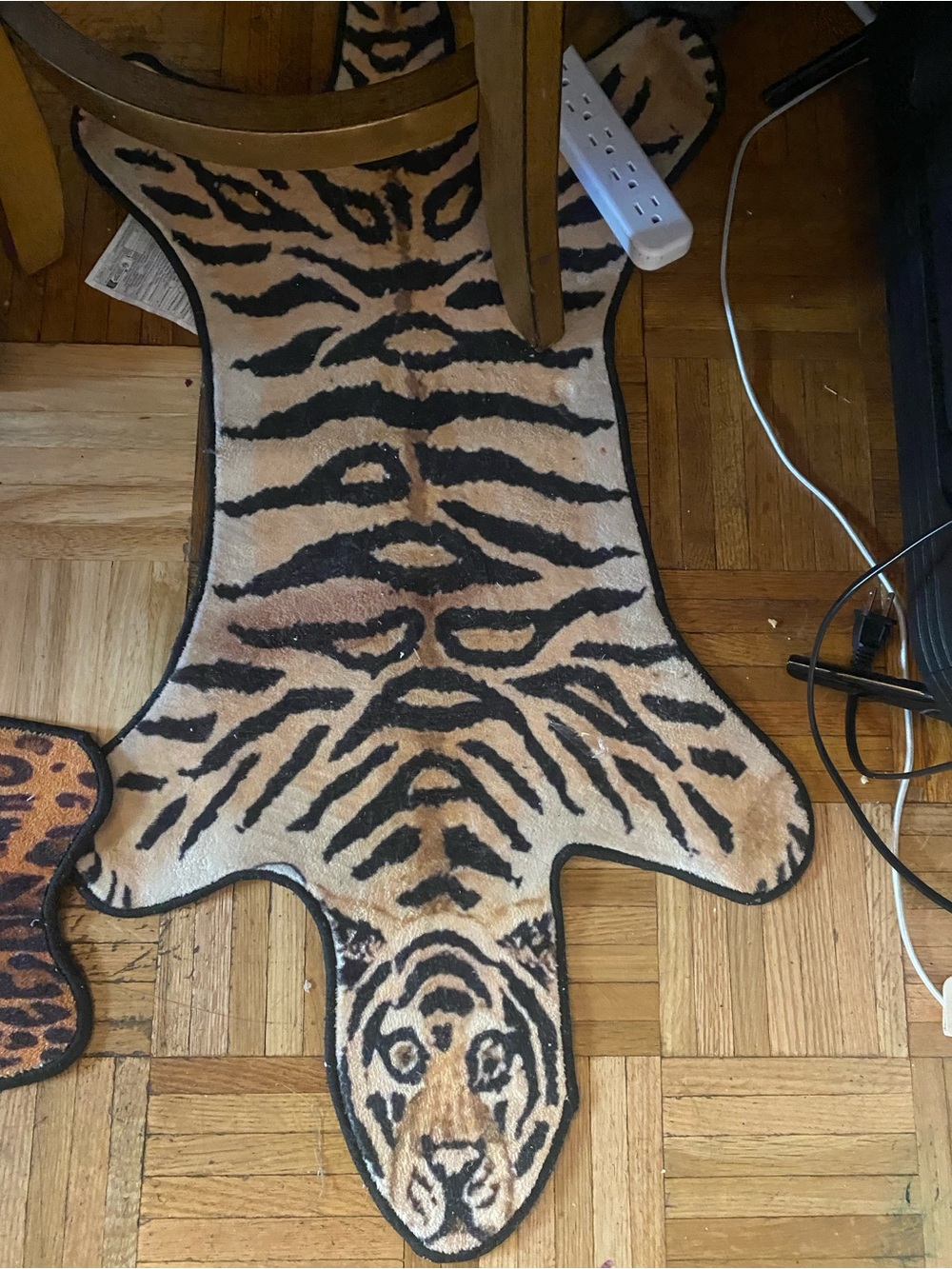 Zebra small Print Faux Fur Accent Rug - Brown & Black